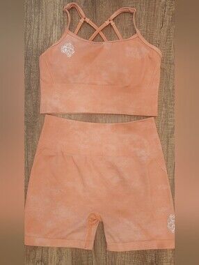 Darc Sport Coral Sports Bra And Shorts Set